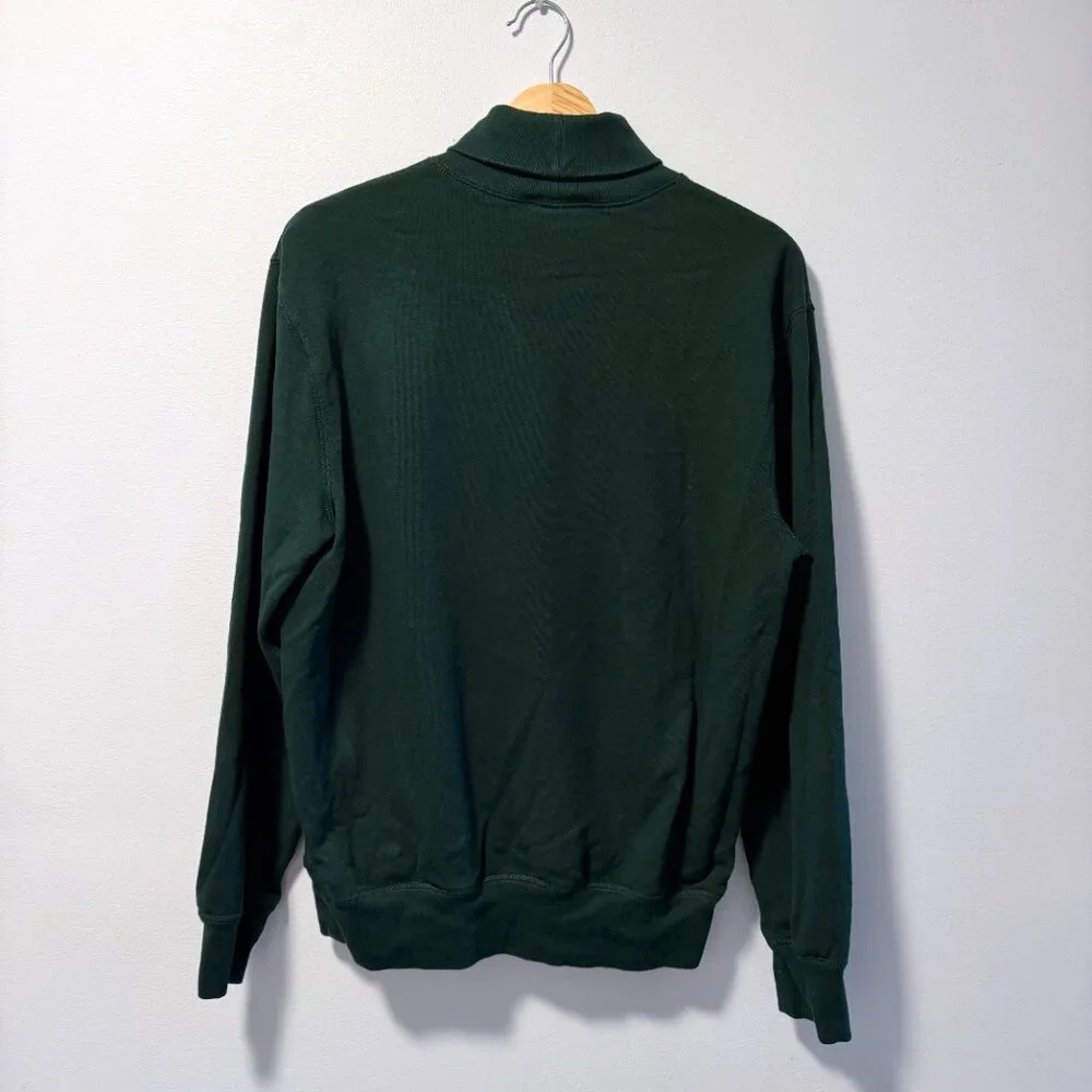 J. Crew French Terry Mockneck Sweatshirt Small - Green Relaxed Fit